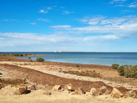 Distant view of Port Pirie from Weeroona Island