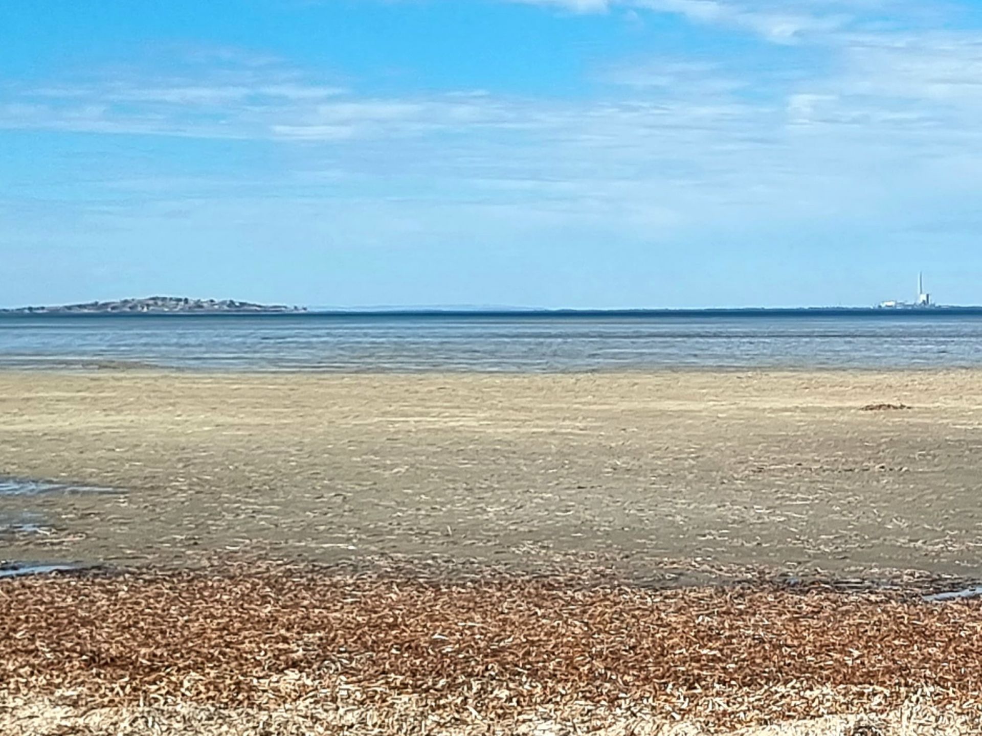 View of Weeroona Island and Port Pirie from Port Germein Shore